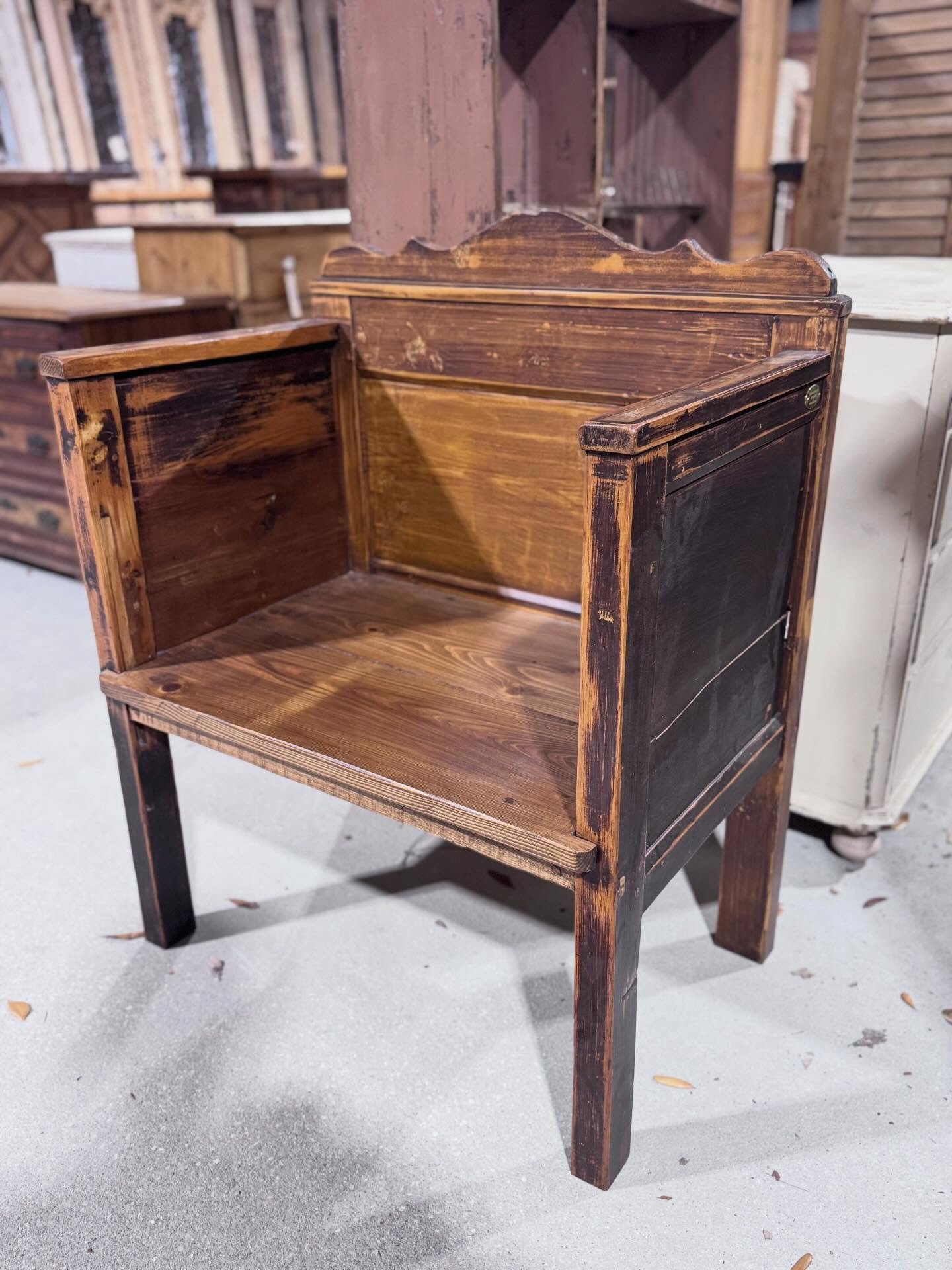 Who needs extra seating for a small spot? We got a few of this style of custom bench to shop. Details below. 

Shop in-store our fun custom pieces. This one is made from an antique European twin headboard with cypress seat. 31&rdquo; wide, 21&rdquo; 